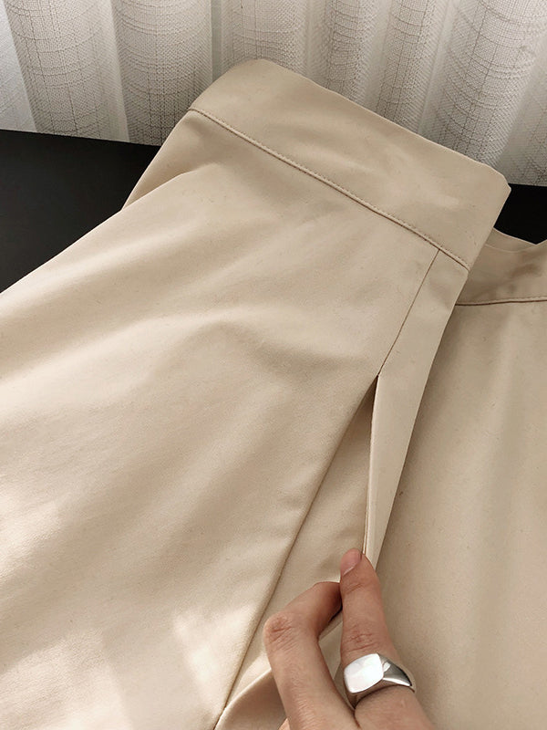 Simple A-Line High Waisted Solid Color Skirts Bottoms