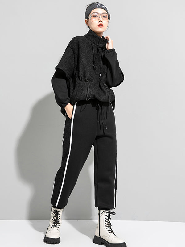 Casual Loose Drawstring High-Waisted Pants