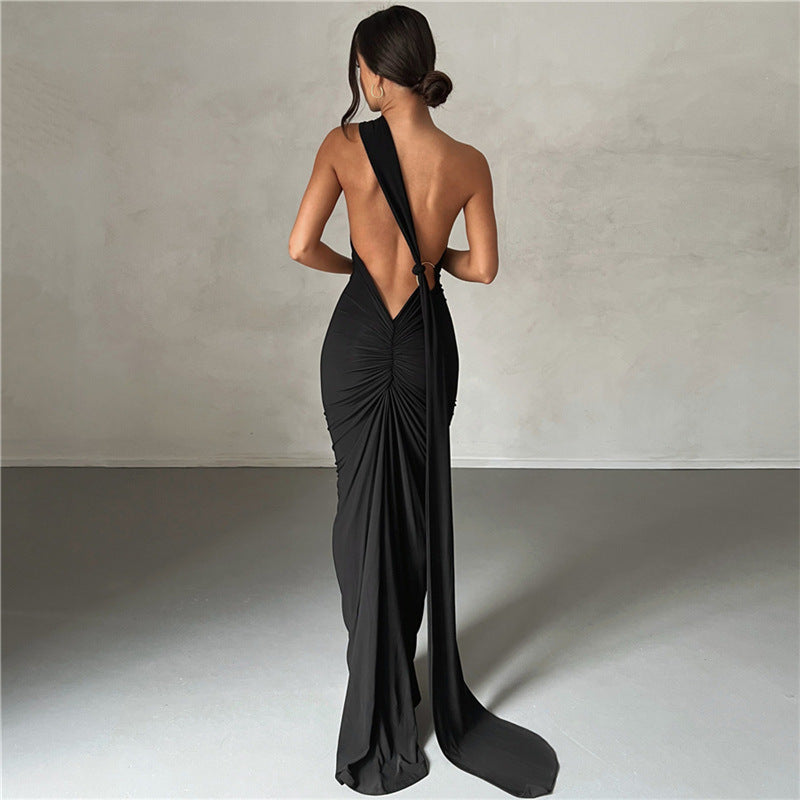 Athens Backless Halter Dress