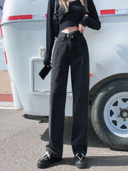 Casual High Waisted Split-Joint Jean Pants Bottoms