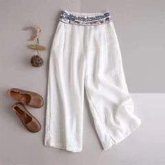 Women's Cotton and Hemp Long Wide Leg Pants