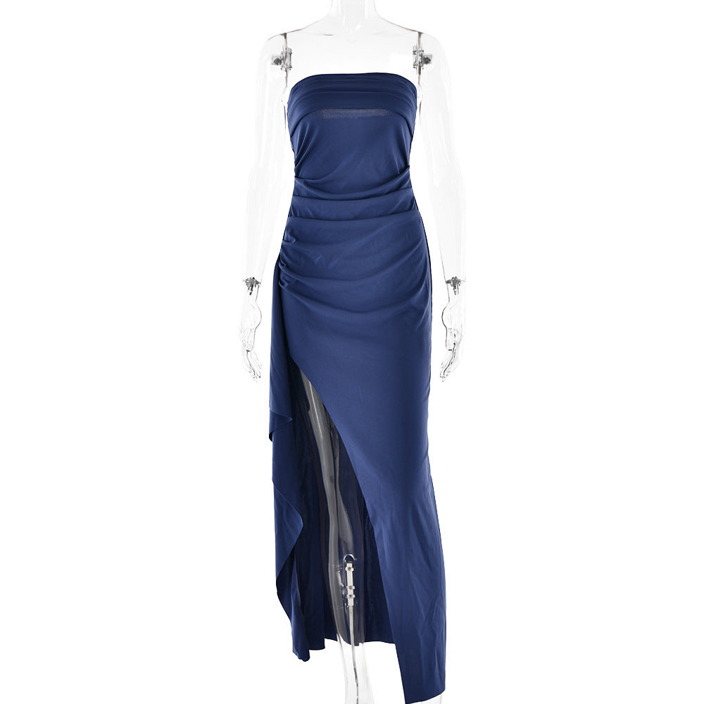 Selena Strapless Pleated Maxi Dress