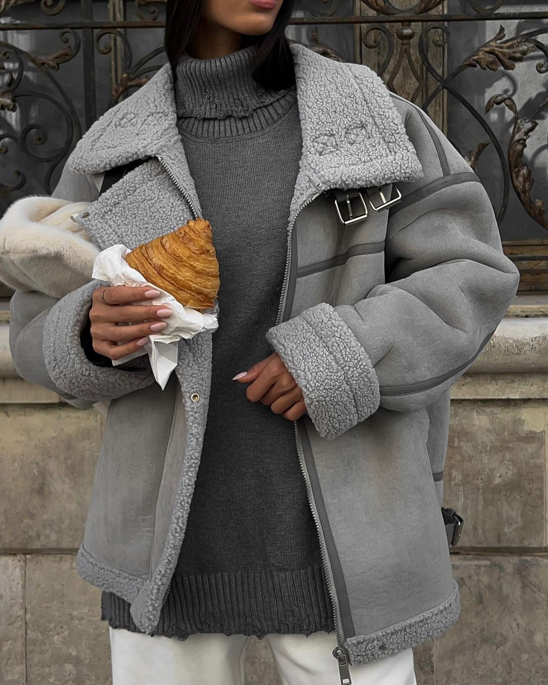 Olivia - Oversized Vegan Shearling Jacket