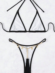 Thong Letter Decorative Chain Bikini