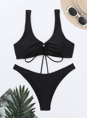 Sexy Black Openwork Bikini Suit