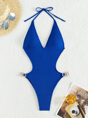 Sexy Deep V Backless One-piece Swimsuit
