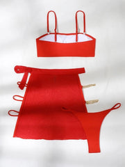 Yarn Three-piece Chain Swimsuit Bikini