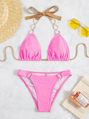 Sexy Tether Backless Love Jewelry Bikini