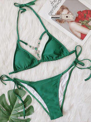 Sexy Openwork Retro Crystal Diamond Bikini