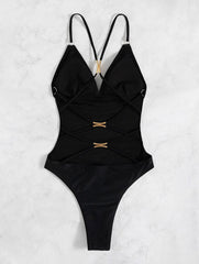 Hollow One-piece Backless Bikini