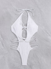 Sexy Openwork Solid Color Beach Bikini