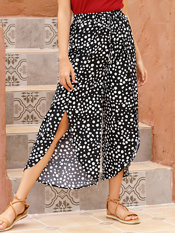 Original Split-Front Printed Wide Legs Pants