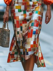 Mermaid Wrap Rainbow Plaid Skirts Bottoms