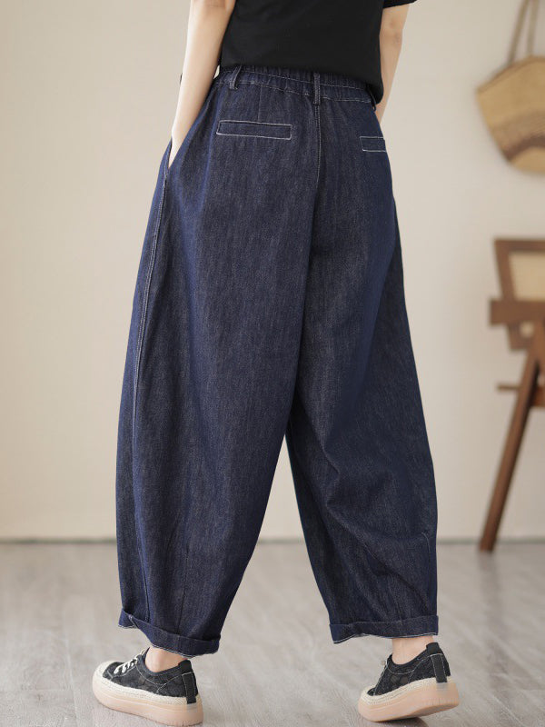 Elastics Loose Jean Pants Bottoms