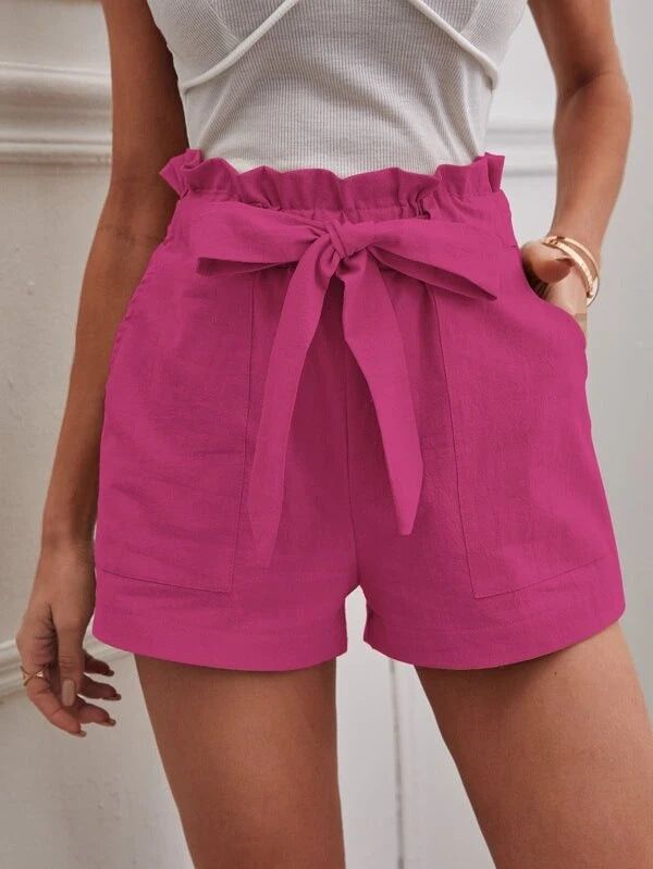 Linen pocket high waisted wide leg pants
