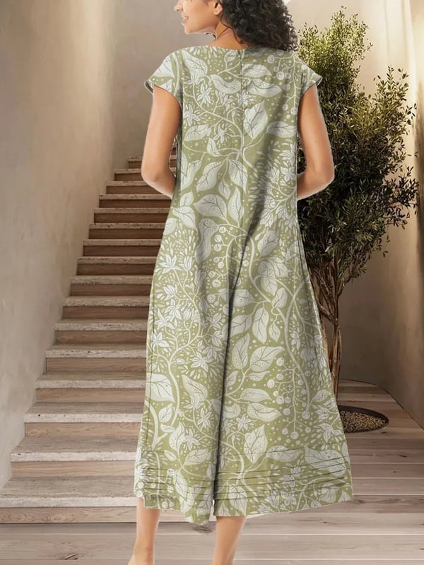 Women's Retro Art Print Jumpsuit
