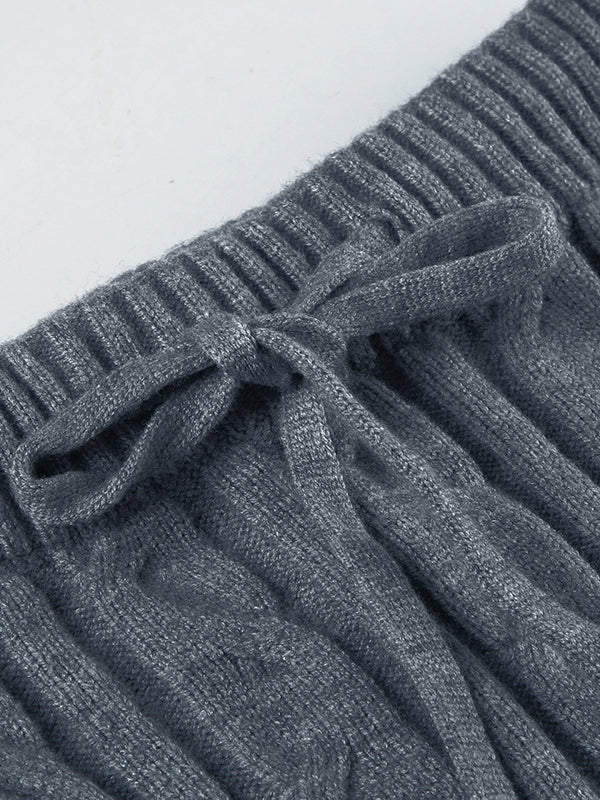 Tie-Belt Wool Fishtail Skirt