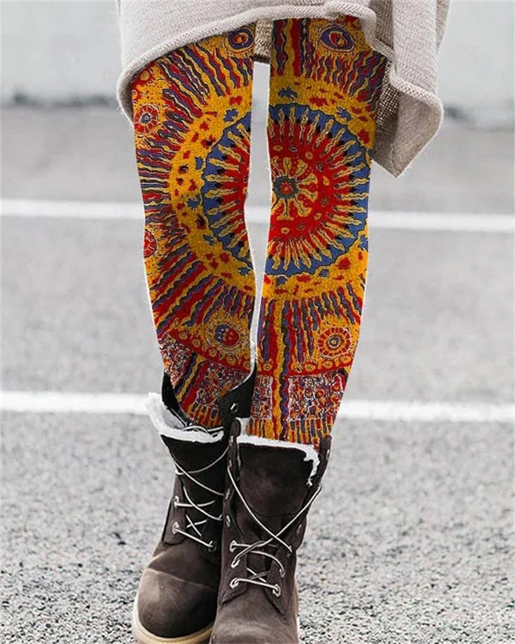 Women's Printed Slim Fit Elastic Versatile Leggings