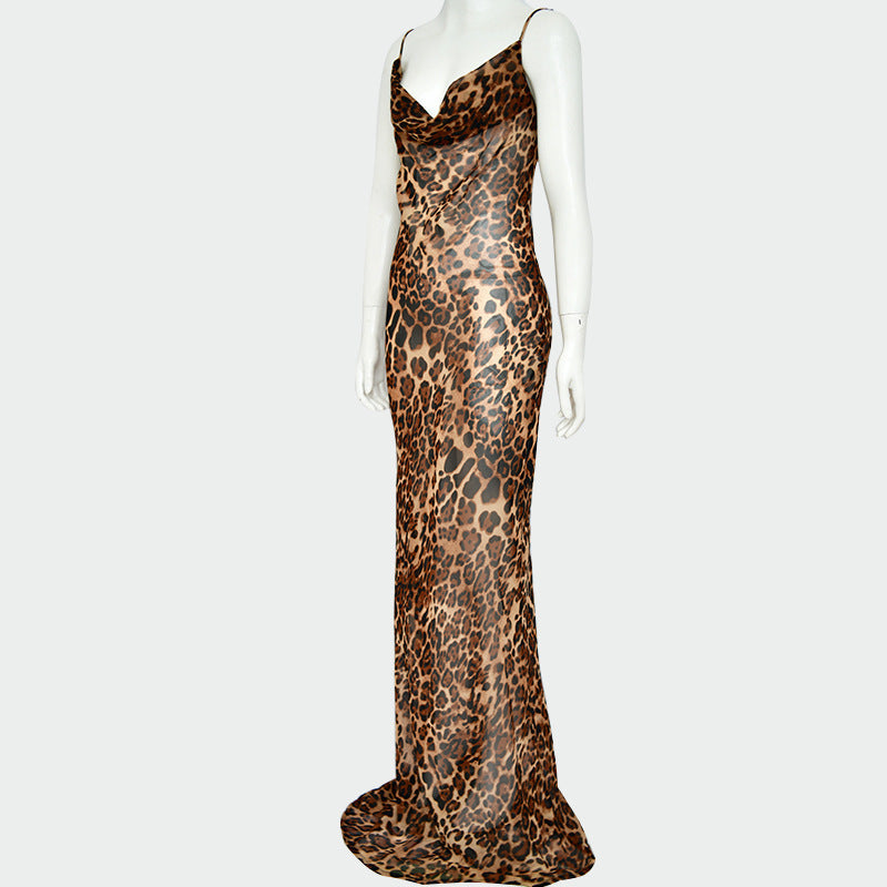 Alessandra Leopard Print Sling Dress