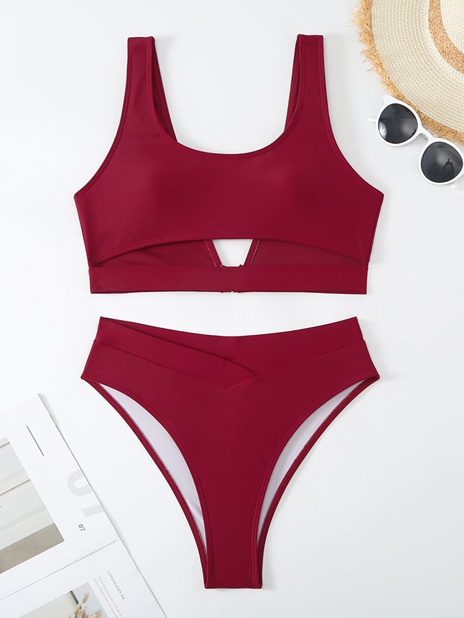 Women's Sexy Casual Vacation Split Swimsuit With Hollow Design (With Chest Pad)