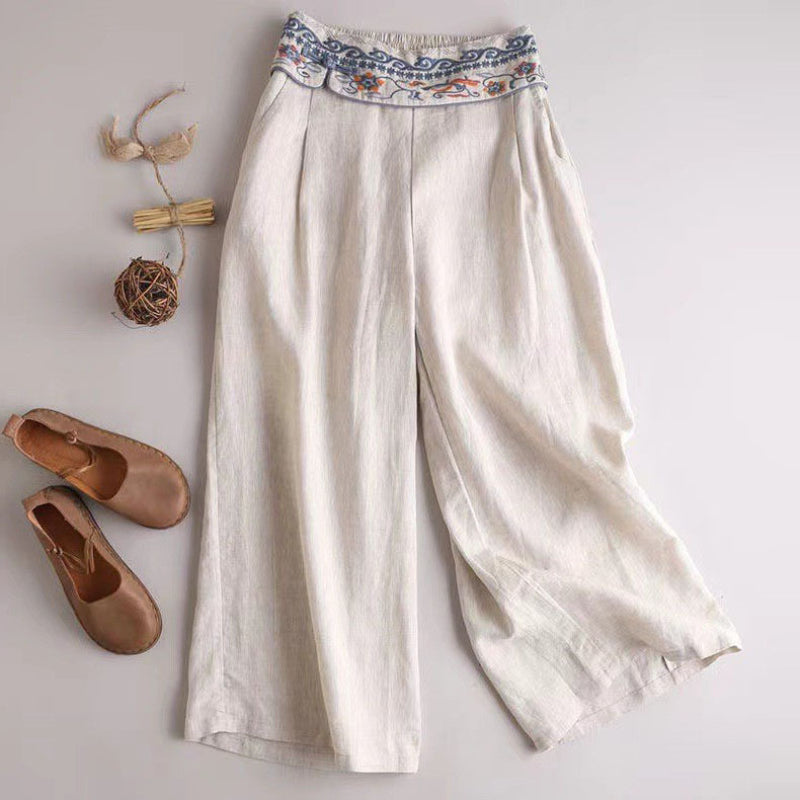 Women's Cotton and Hemp Long Wide Leg Pants