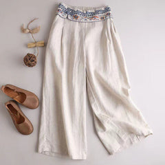 Women's Cotton and Hemp Long Wide Leg Pants