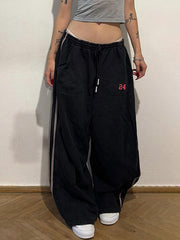 Loose Letter Print Wide-Leg Pants