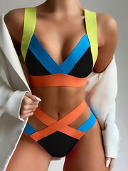 Ladies Split Cross Color Sexy Bikini