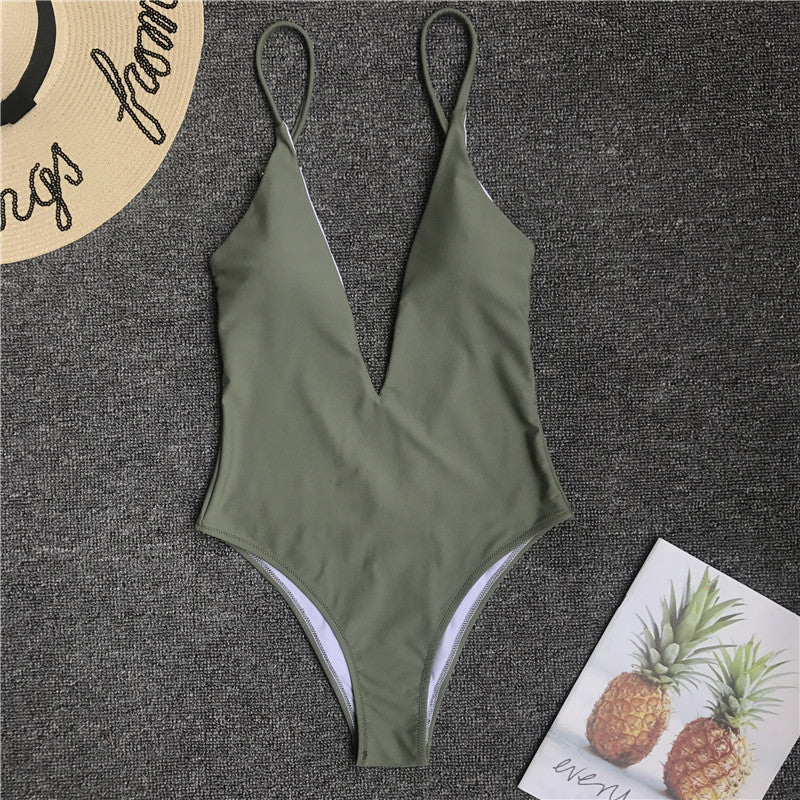 Amara Plunge V-Neck One-Piece Swimsuit