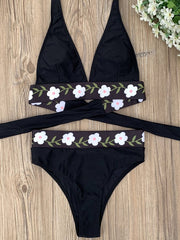 Women's Floral Design Sexy Casual Resort Split Swimsuit (With Breast Pads)