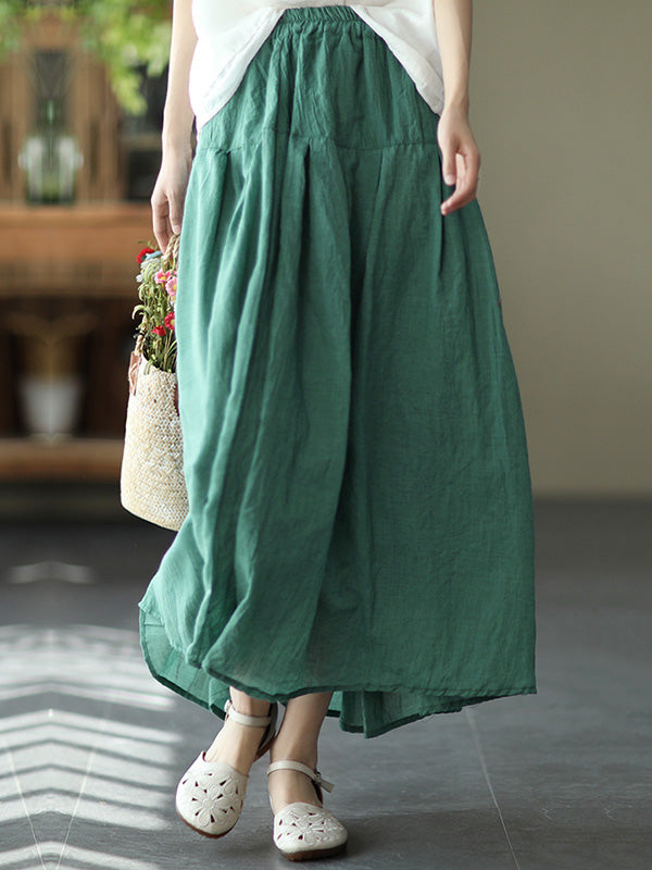 Casual Solid Color Empire A-Line Skirt