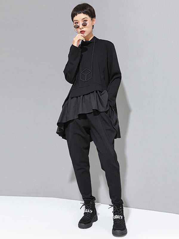 Original Creation Loose Harem Pants Solid Color Pants