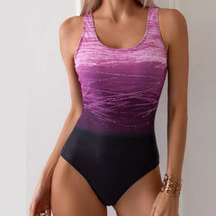 Women's Art Hawaiian Gradient One Piece Swimsuit