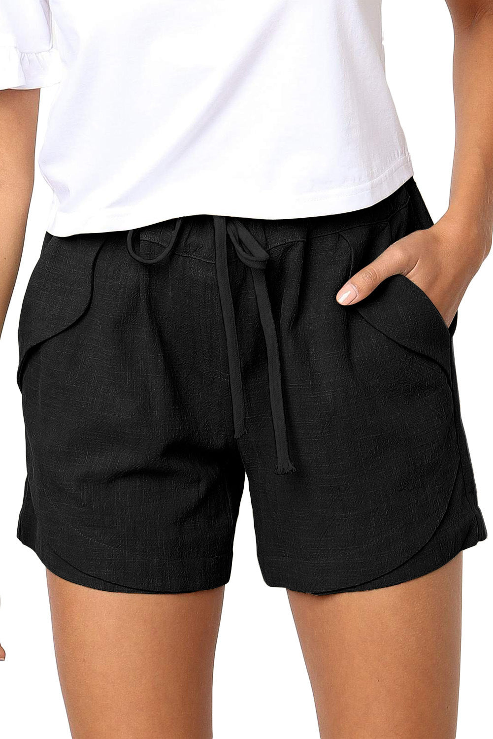 High Waisted Lace Up Elastic Sports Pants