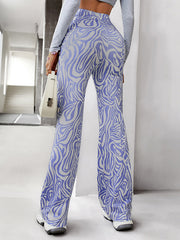 Casual High Waisted Wrap Animal Printed Pants Bottoms