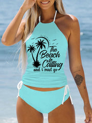 Women's The Beach Is Calling And I Must Go Vacation Swimsuit