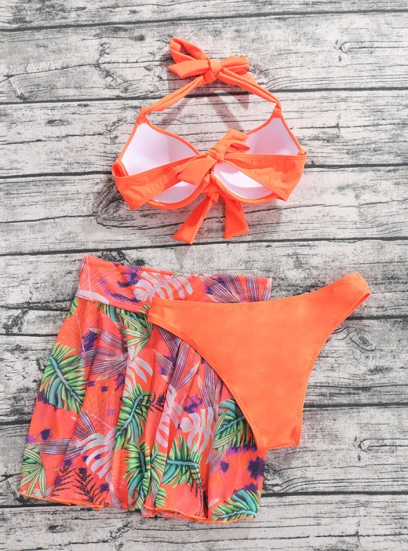 Printed Beach Sexy Three Piece Bikini