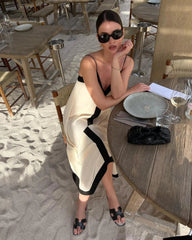 Venezia Two-Tone Backless Maxi Dress