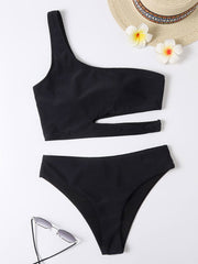 Women One-shoulder Split Bikini