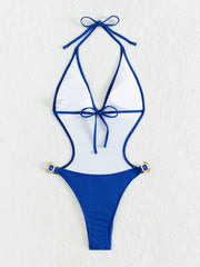 Sexy Deep V Backless One-piece Swimsuit