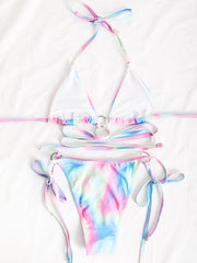 Gradient Bandage Sexy Backless Bikini