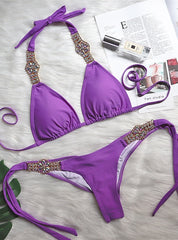 Women Crystal Diamond Bikini
