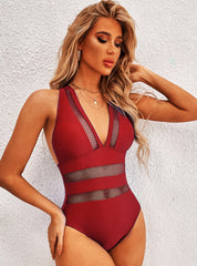 Slim Sea Conjoined Solid Color Bikini Suit