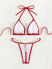 Crystal Triangle Chain Sexy Thong Bikini