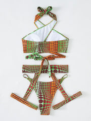 Snakeskin Strap Tight Triangle Bikini