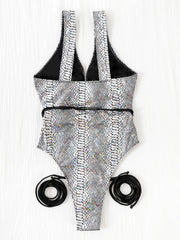 Sexy Tight Strap Backless Bronzing Swimsuit