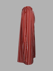 Striped Loose Wide Leg Trousers Casual Pants Bottoms