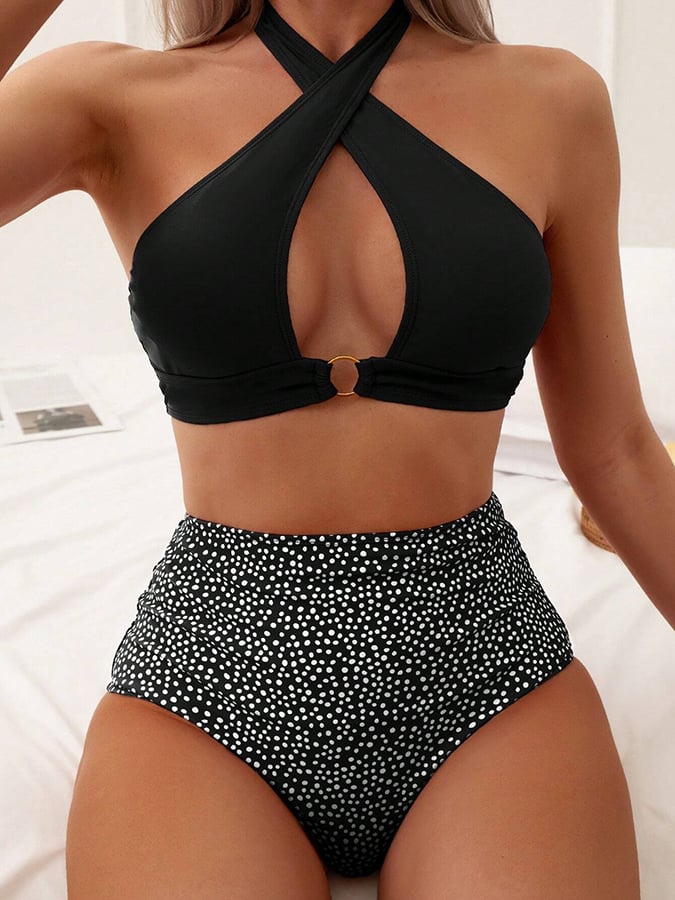 Women's Sexy Casual Vacation Split Swimsuit With Hollow Design (With Chest Pad)