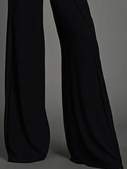 High-Waisted Solid Color Loose Wide Leg Trousers Pants