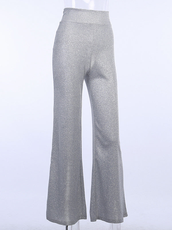 High-Waisted Split-Joint Loose Wide Leg Trousers Pants